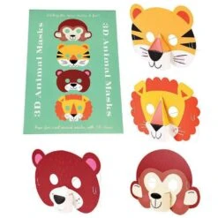 Pack De 4 Masques 3D Animaux Sauvages En Carton - Déguisement Enfant