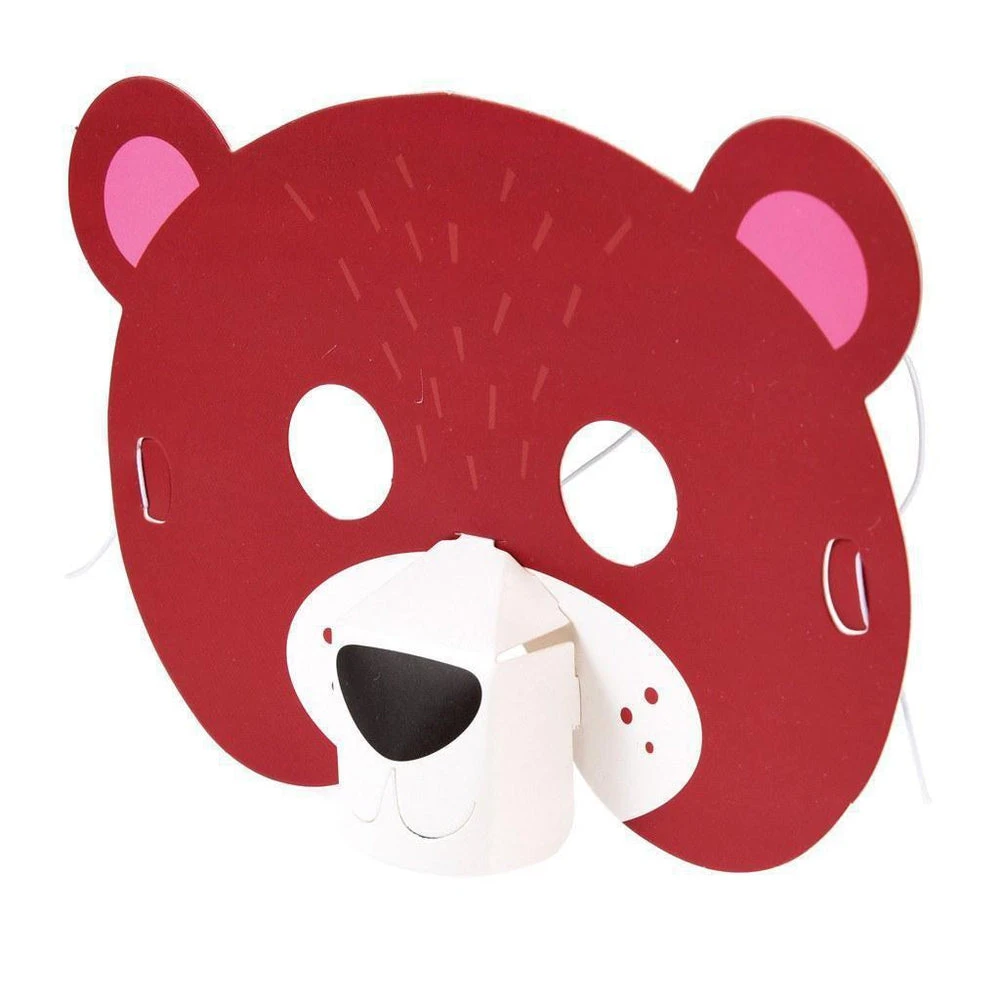 Pack De 4 Masques 3D Animaux Sauvages En Carton - Déguisement Enfant – Image 5