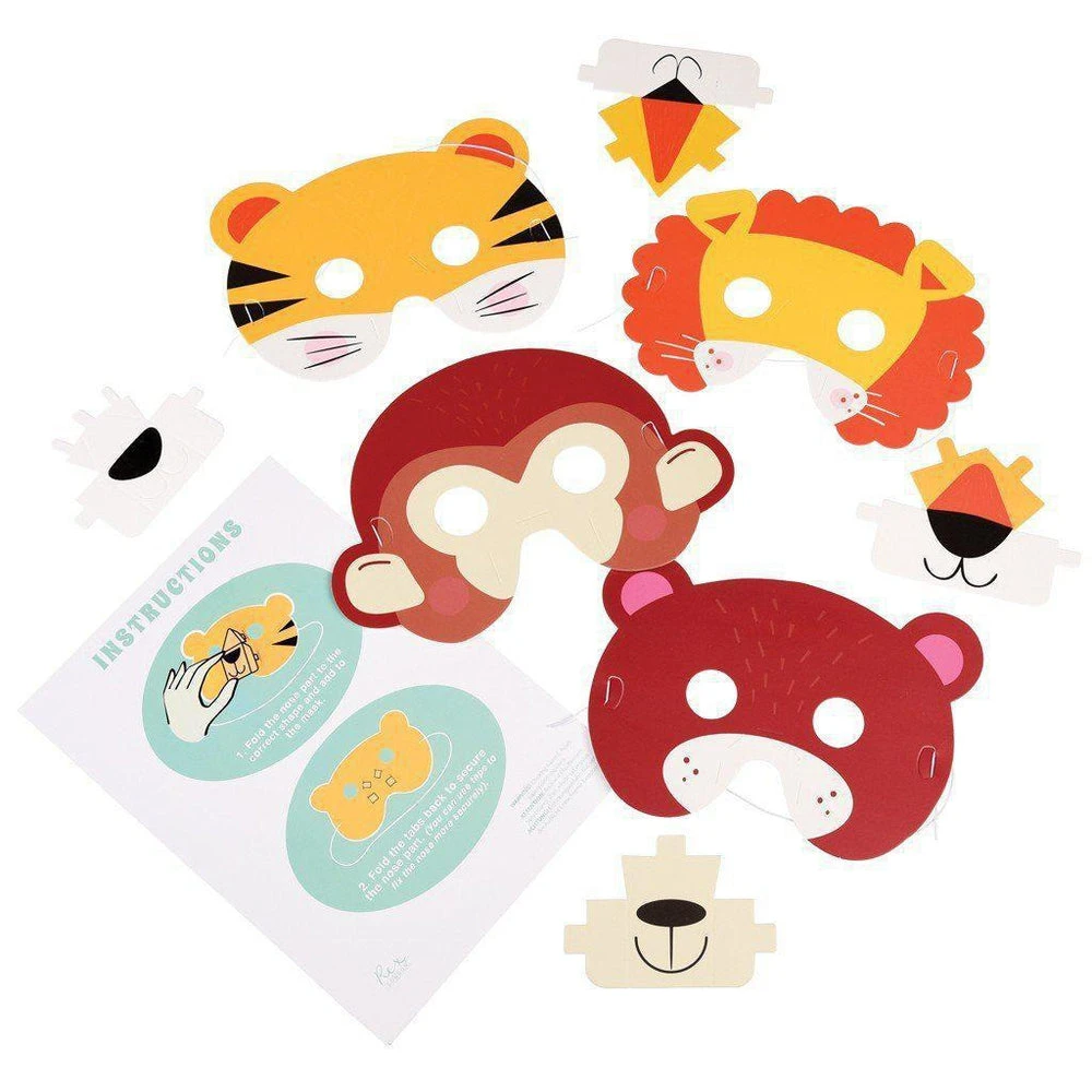 Pack De 4 Masques 3D Animaux Sauvages En Carton - Déguisement Enfant – Image 6