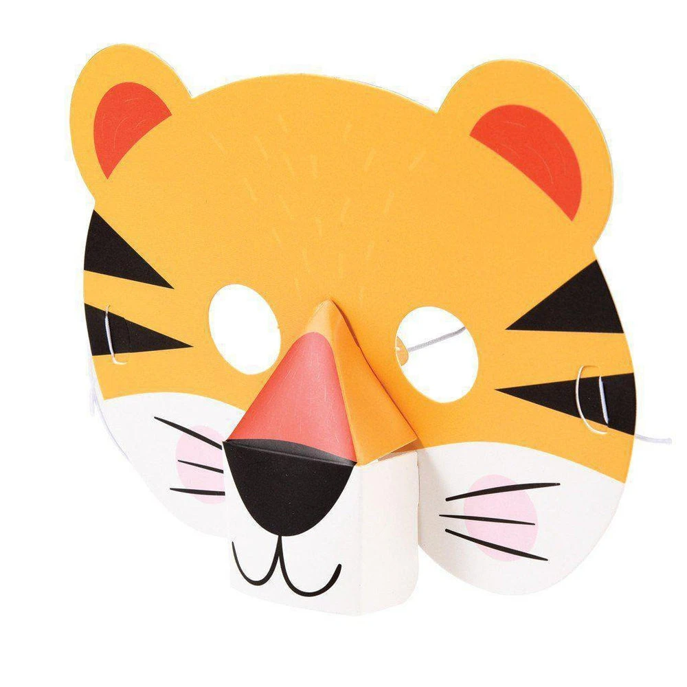 Pack De 4 Masques 3D Animaux Sauvages En Carton - Déguisement Enfant – Image 4