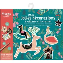 Mes Jolies Décorations à Pailleter Et à Gratter - Coffret Créatif Pour Enfant De 5 Ans Et +
