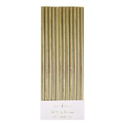 Meri-Meri 24 Pailles En Papier - Dorées