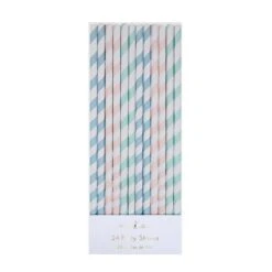 Meri-Meri Pailles En Papier - Rayures Pastel