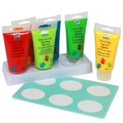 Djeco 6 Tubes Peinture à Doigts - Peinture Bébé 18 Mois Et +