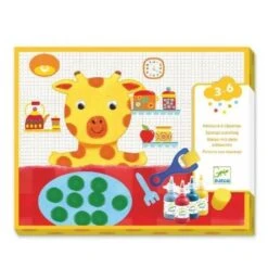 Djeco Peinture à L'éponge - Les Aventures Des Doudous - Coffret Loisir Créatif Enfant 3 à 6 Ans