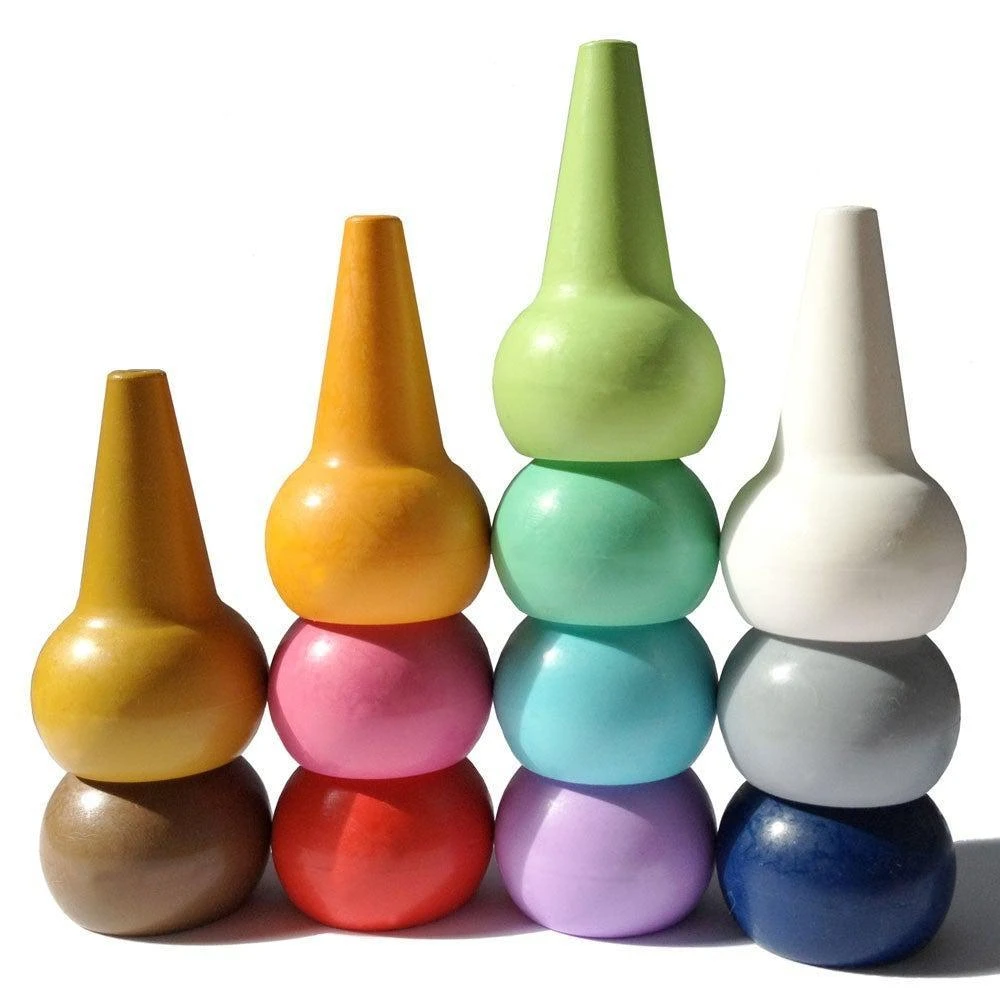 Crayons à Doigts Empilables Playon Crayon Pastel - 12 Crayons Bébé 18 Mois Et +