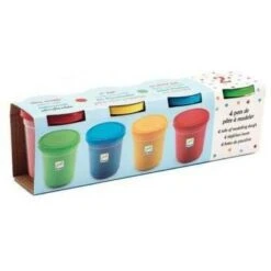 Djeco 4 Pots De Pâte à Modeler - Loisir Créatif Bébé Enfant 18 Mois Et +