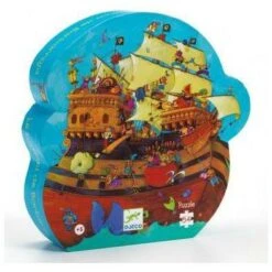 Djeco Le Bateau De Barberousse - Puzzle Silhouette 54 Pièces Pour Enfant De 5 Ans Et +