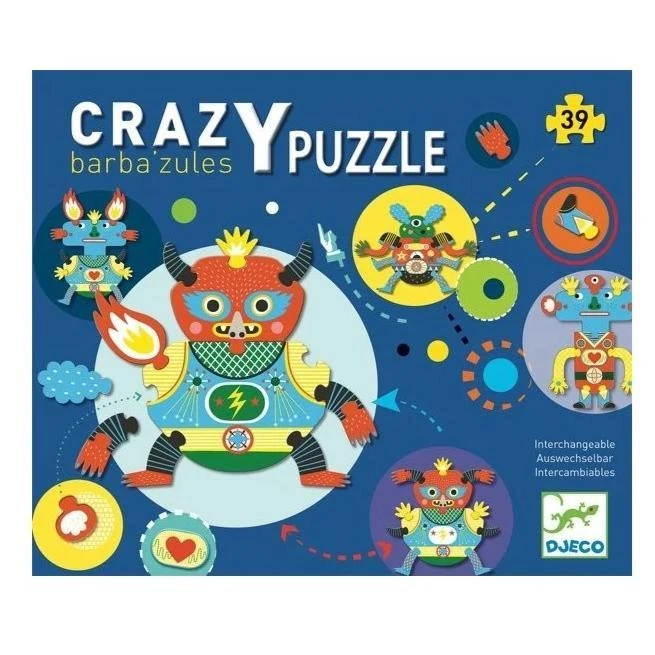Djeco Crazy Puzzle Barba'zules - Puzzle Géant Pièces Interchangeables – Image 2
