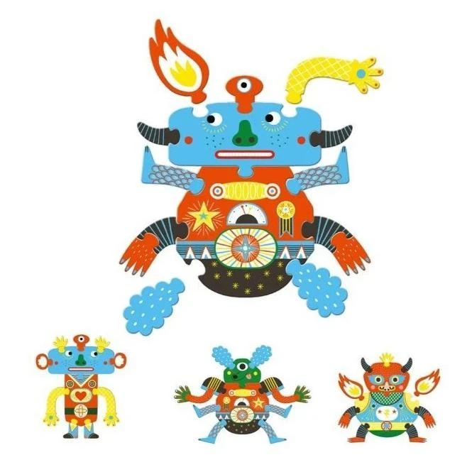 Djeco Crazy Puzzle Barba'zules - Puzzle Géant Pièces Interchangeables