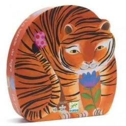 Djeco La Balade Du Tigre - Puzzle Silhouette 24 Pièces Pour Enfant De 3 Ans Et +
