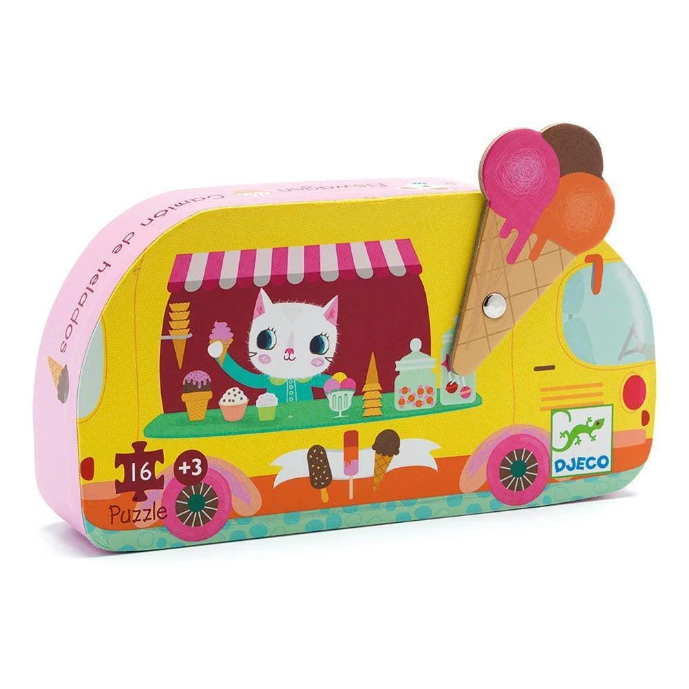 Djeco Le Glacier - Puzzle Silhouette 16 Pièces Pour Enfant De 3 Ans Et +