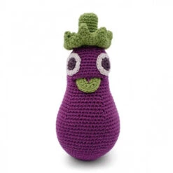 Régine L'Aubergine - Hochet Pour Bébé En Crochet Coton Bio