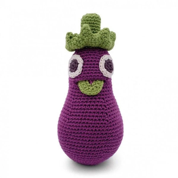 Régine L'Aubergine - Hochet Pour Bébé En Crochet Coton Bio
