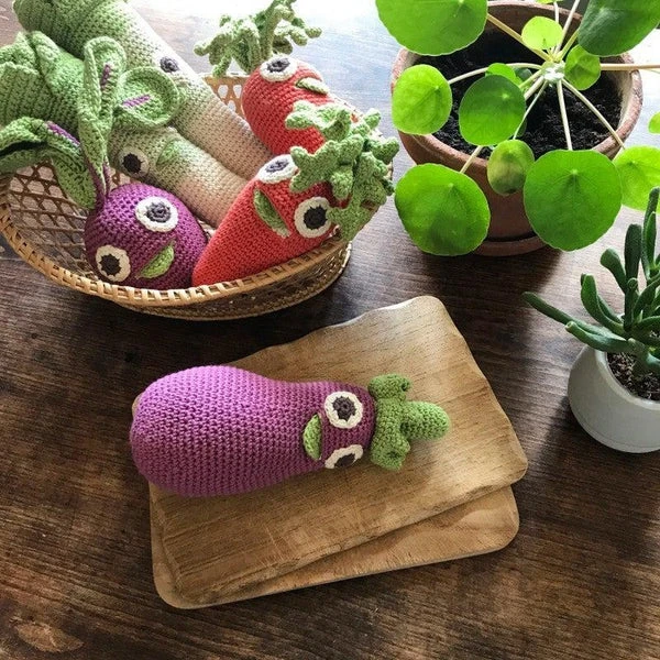 Régine L'Aubergine - Hochet Pour Bébé En Crochet Coton Bio – Image 3