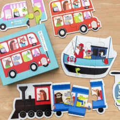 Set De 6 Puzzles évolutifs - Les Transports, Pour Bébé Dès 18 Mois
