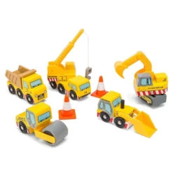 Le Toy Van Set De Construction - 5 Petits Véhicules En Bois