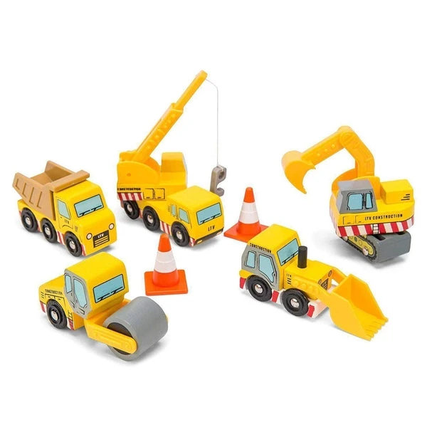 Le Toy Van Set De Construction - 5 Petits Véhicules En Bois