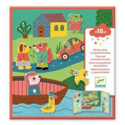 Djeco Stickers Repositionnables Les Animaux - Gommettes Bébé 18 Mois Et +