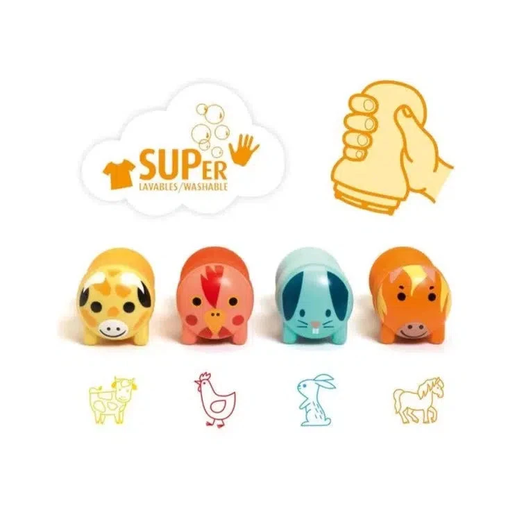 Djeco Tampons Animaux De La Ferme - Loisir Créatif Bébé 18 Mois Et + – Image 2