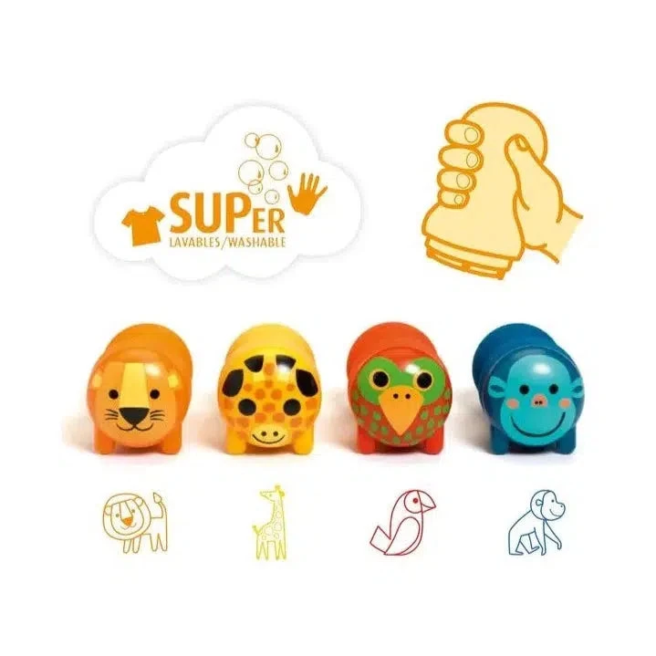 Djeco Tampons Animaux De La Savane - Loisir Créatif Bébé 18 Mois Et + – Image 2