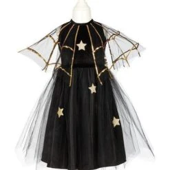 Déguisement Robe De Sorcière Evilian Enfant 8-10 Ans, Couleur Noire Et Dorée